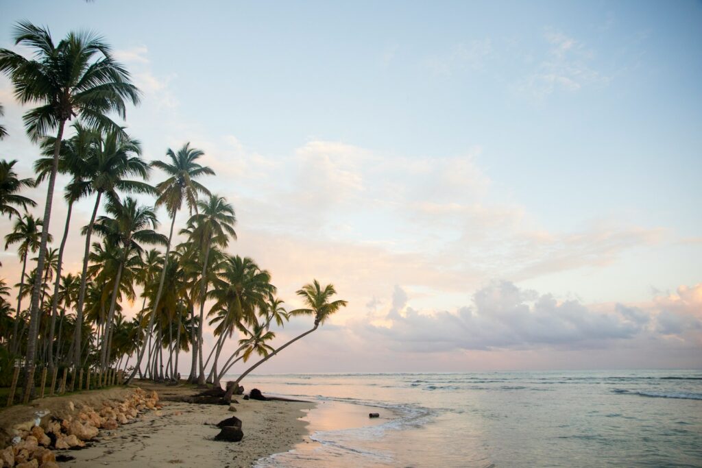 Caribbean coastline of Puerto Plata at dusk