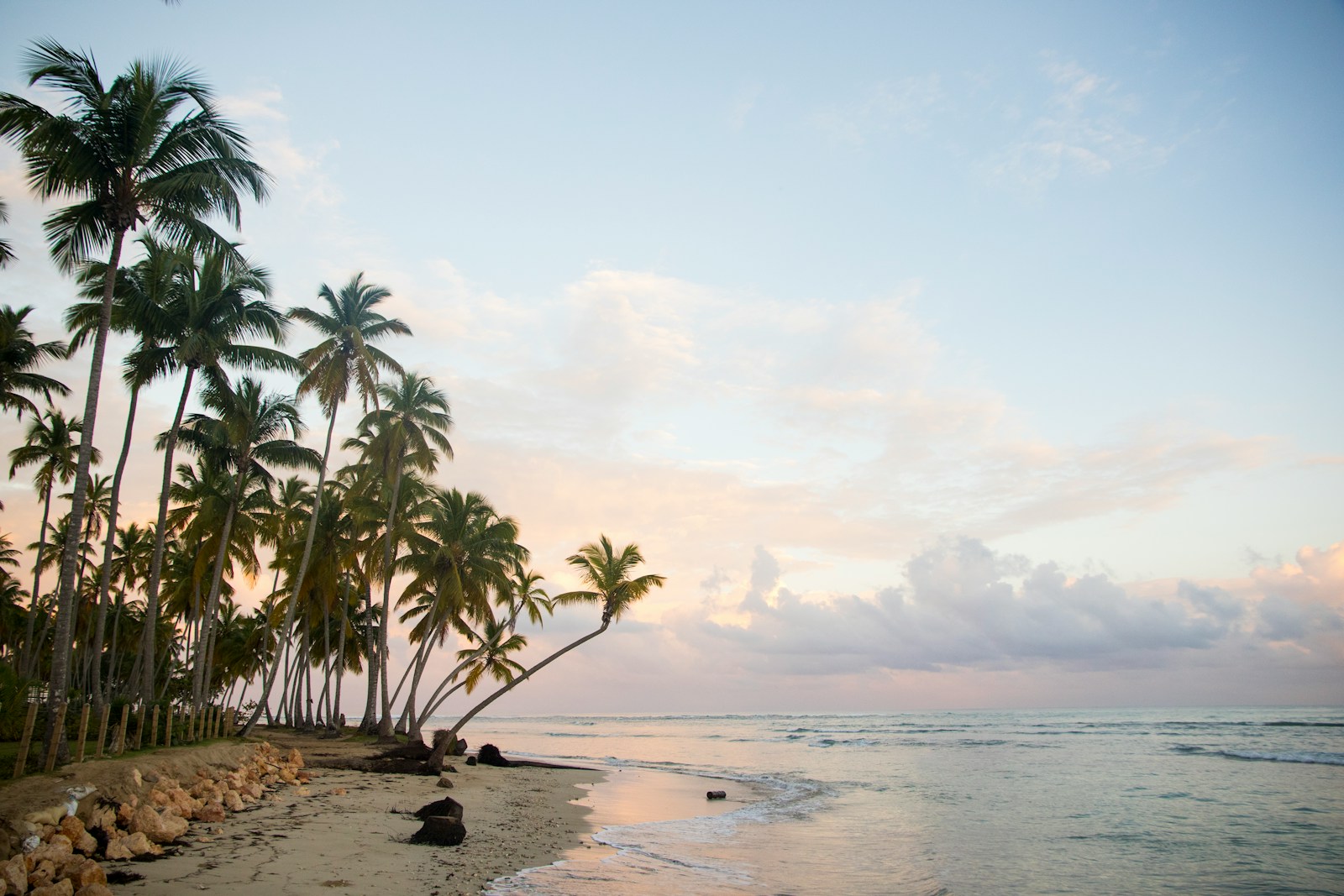 Caribbean coastline of Puerto Plata at dusk