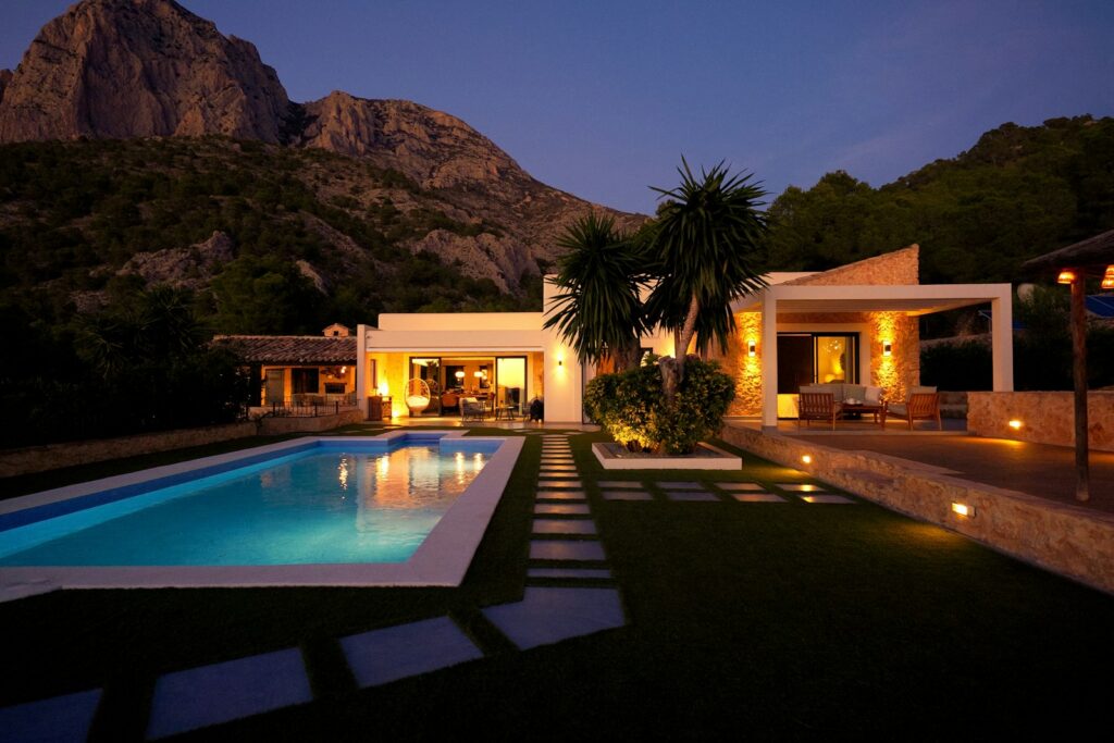 Luxury villa with private pool and tropical garden